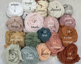 3m Extra LONG, Stretch and Soft Gauze Cheesecloth Cotton Wrap, Newborn Wraps, Photo Prop, Honey Dew Props