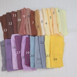 Garza tinta a mano Trasparente Crinkle Cotton Cheesecloth Mussola Baby Wrap Neonato Foto Prop Table runner Wedding Florist Ribbon