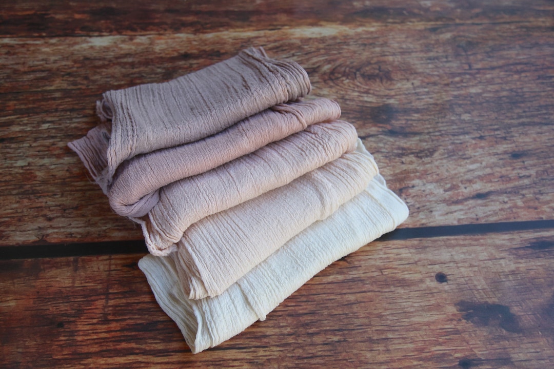 Set Of 5 Stretch Cheesecloth Wraps Newborn Photo Prop Wraps Gauze set-of-5-stretch-cheesecloth-wraps-newborn-photo-prop-wraps-gauze