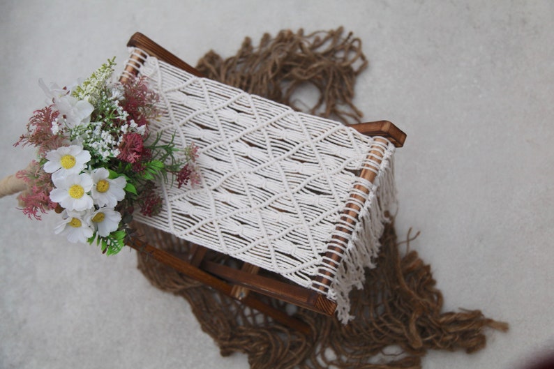 Macrame Hammock Newborn Photo Prop Deck Chair Boho Newborn Prop Newborn Hammock
