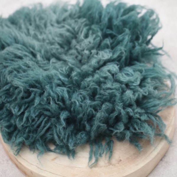 Flokati Rug, Peacock, Newborn Photo Prop, Flokati Stuffer, Newborn Photography, Newborn Layer, Fur Layer, Teal, Blue Green