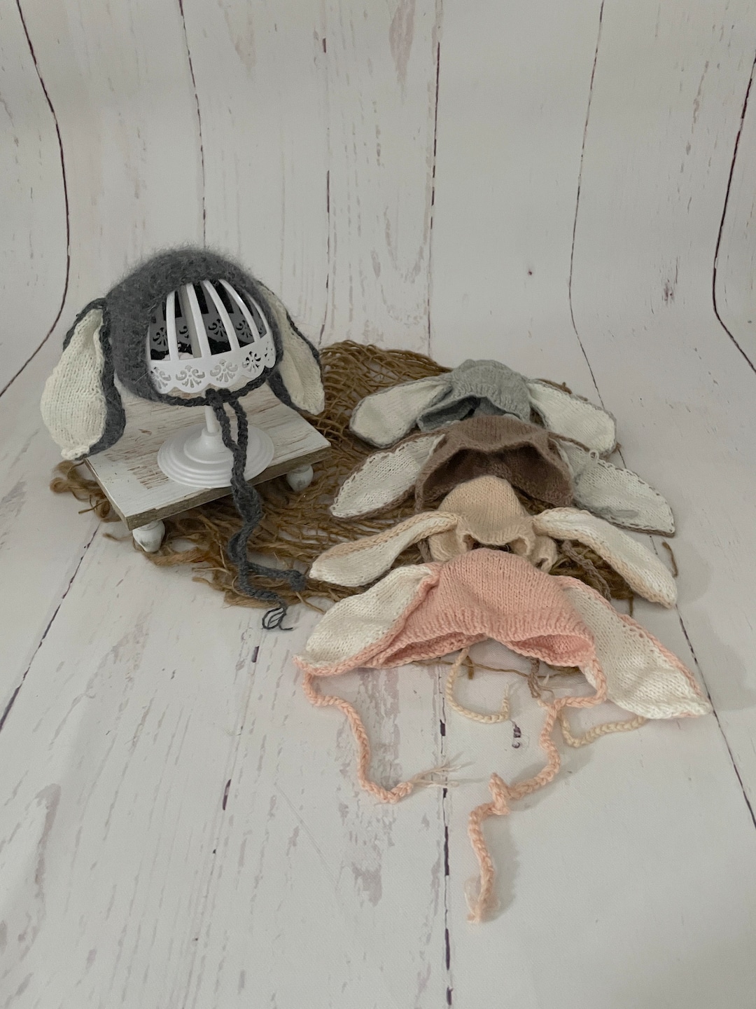 So Cute! Newborn Baby Bunny Bonnet Hat for Baby Photo Prop, Honey Dew ...