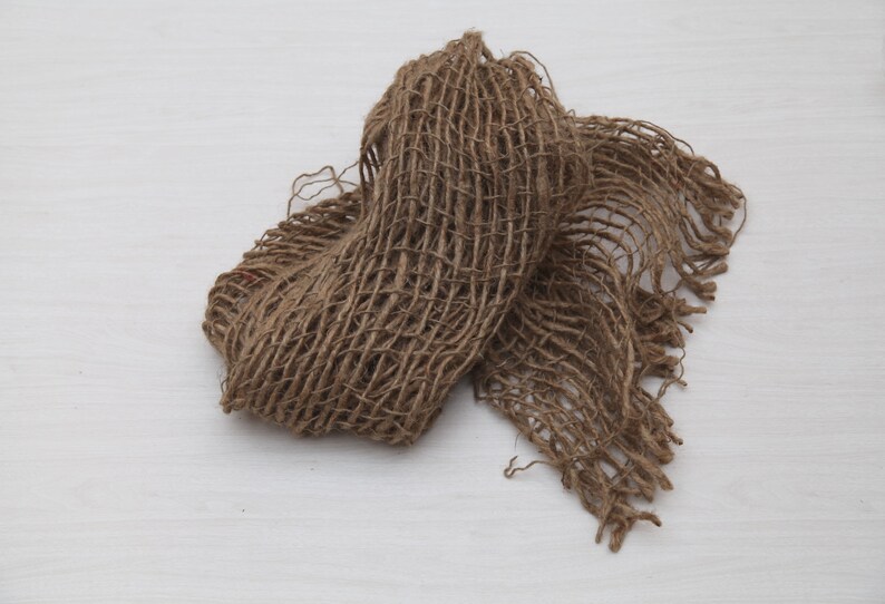 XL Newborn Burlap Layering Blanket Photo Prop 110x100cms Rustic Woven Jute Natural Hessian Layer