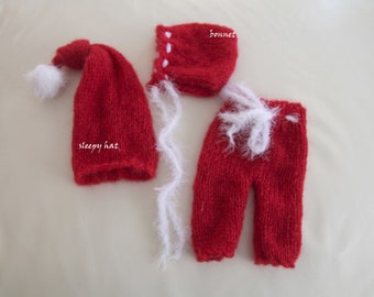 Traje navideño para recién nacidos, gorro para recién nacidos, sombrero y pantalones para recién nacidos