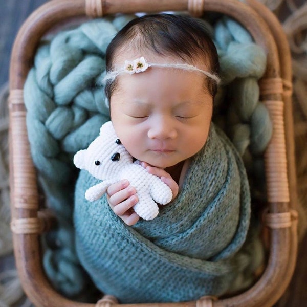 MINI Teddies Crochet BEAR friend for Newborn Photo Prop, Newborn Photography, Newborn Bear Friend