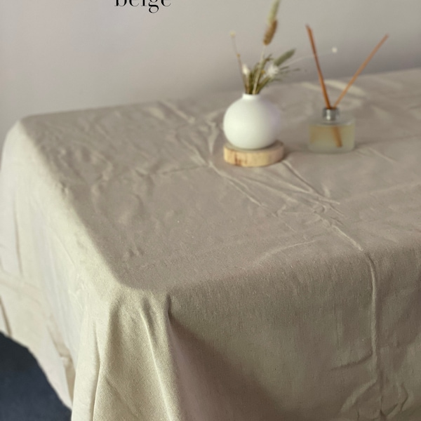 Vendu au mètre, linge de table en lin et coton naturel 100 % biologique, adapté aux événements de mariage.