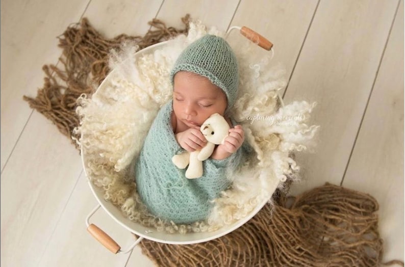 XL Newborn Burlap Layering  Blanket Photo Prop 110x100cms Rustic Woven Jute Natural Hessian Layer
