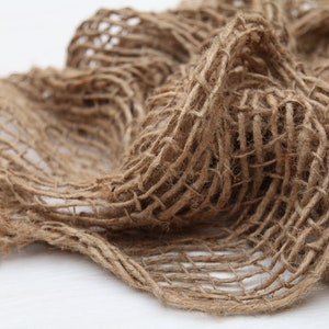 Coperta a strati in juta per neonati XL, accessorio fotografico 110x100 cm, strato di juta naturale intrecciata rustica