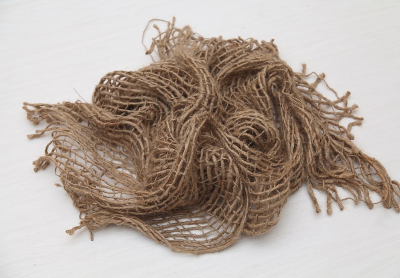 XL Newborn Burlap Layering Blanket Photo Prop 110x100cms Rustic Woven Jute Natural Hessian Layer