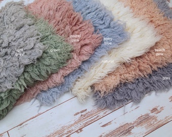 60cm Square, Hand Dyed, Authentic Flokati Wool Premium Rug, Newborn Photo Prop long fur stuffer, layer, backdrop