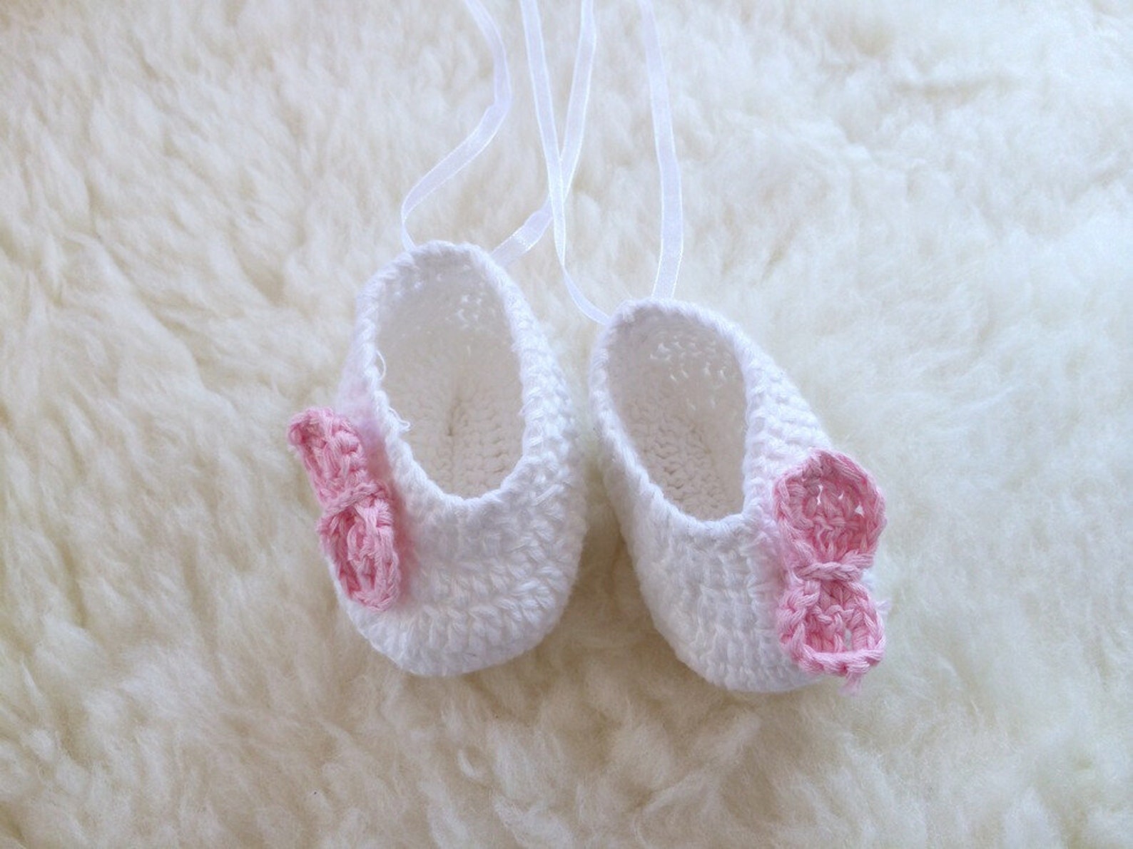 handmade baby girl newborn doll crochet knit ballerina ballet shoes 0-6m sz 0 1 2