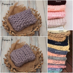 New Newborn Chunky Knit Bump Mini Pillow Photo Prop Layering Photography, 20+ Colours HoneyDewProps