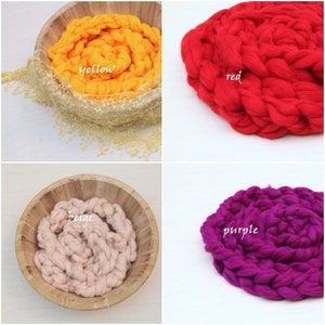 Handmade Chunky Knit Merino Wool Braid, Basket Stuffer, Newborn Photo Prop