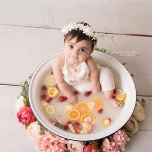 RTS, 50cm, Vintage Metal Tub, for Milk Bath Sessions, Sitter Prop, Sitter Bath