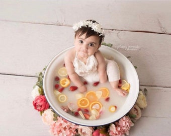 RTS, 50 cm, Bañera de metal vintage, para sesiones de baño de leche, Accesorio para sentarse, Bañera para sentarse