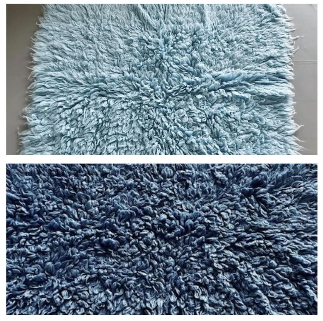 RTS, 120x150cm XL Flokati Rug, Fur, Baby Blue, Storm Blue, Newborn ...
