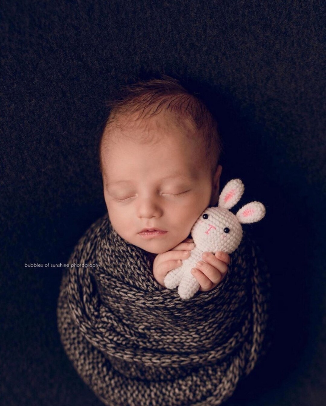 Mini Knitted Newborn Bunny Friend, Newborn Prop Friend, Newborn Photo