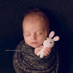 Mini Knitted Newborn Bunny Friend, Newborn Prop Friend, Newborn Photo Prop