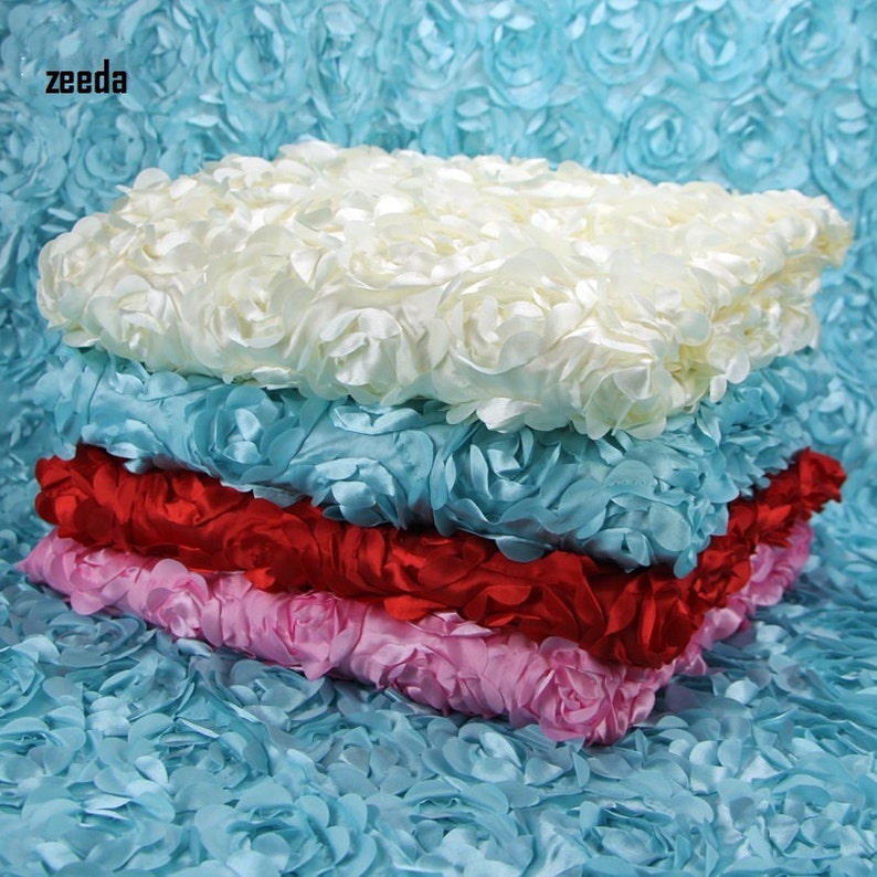 3D Rose Rosette Fabric Backdrop Blanket Fabric Satin Baby Etsy