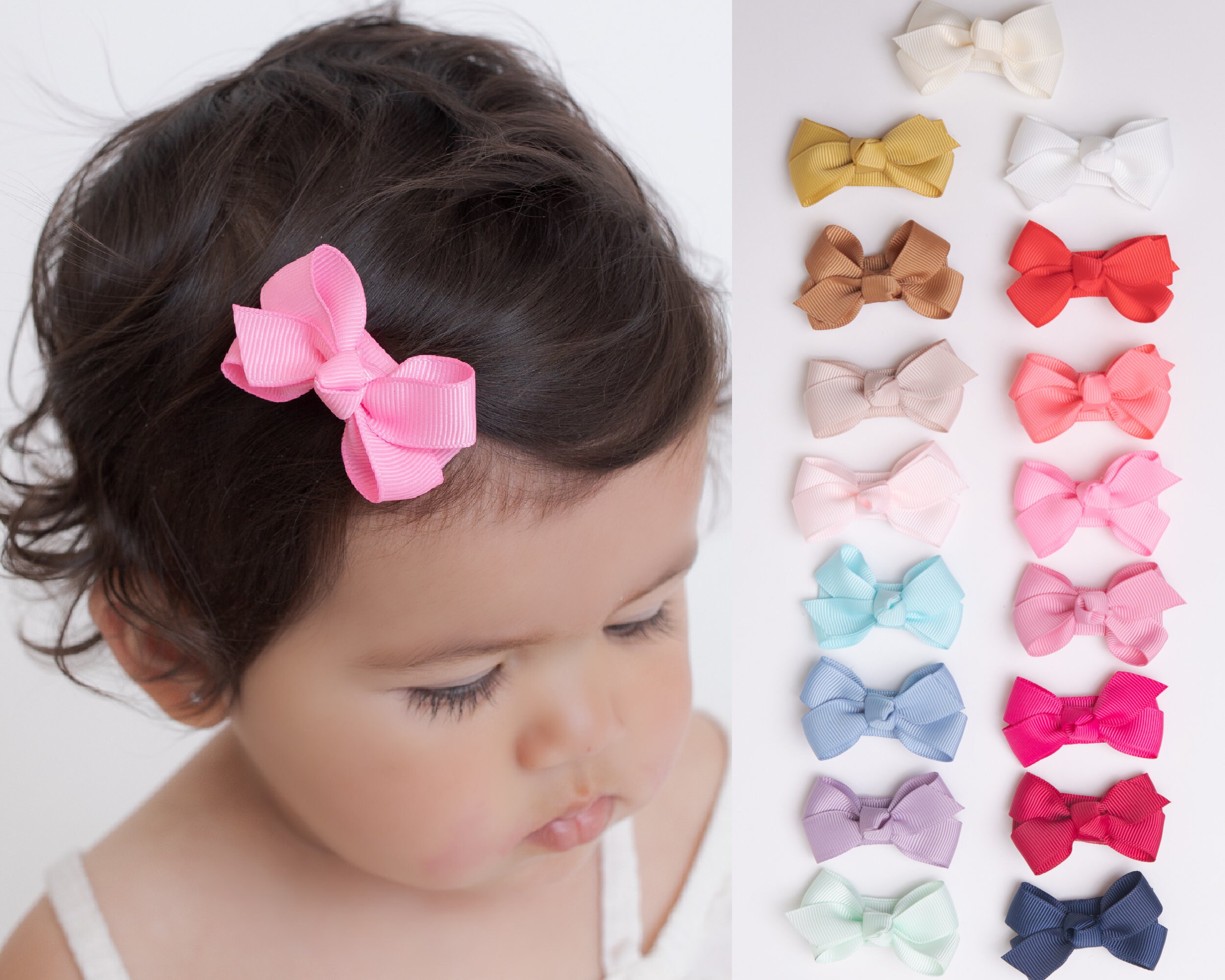 PICK 5 Baby Toddler Snap Clip Baby Bows Mini Bow Hair Clips Etsy