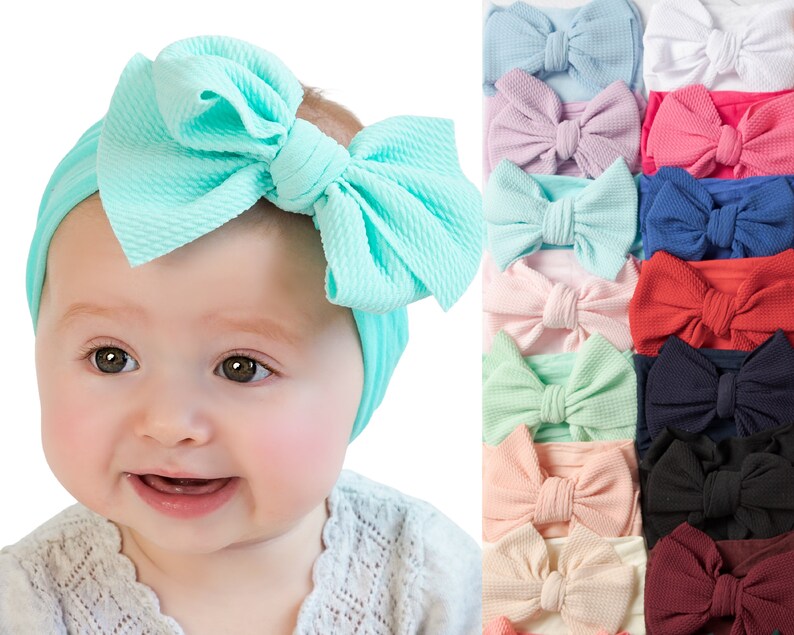 Big Bow Baby Headband Nylon Baby Headbands Valentines Etsy