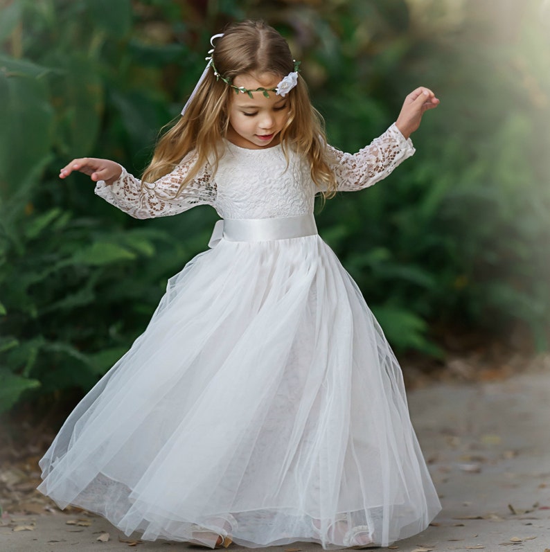 Flower Girl Dress Ivory Lace Girl Dress Flower Girl Dresses Etsy