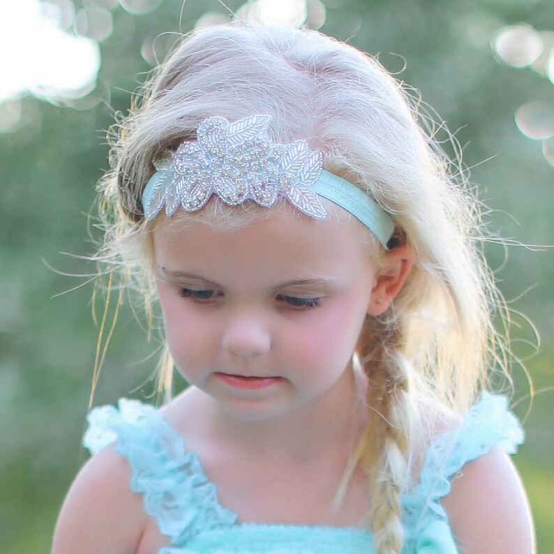 Rhinestone Headband Flower Girl Headbandcrystal Headband Etsy