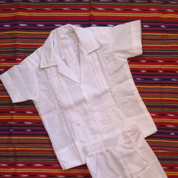 Beautiful Boys Mexican  Guayabera with short.