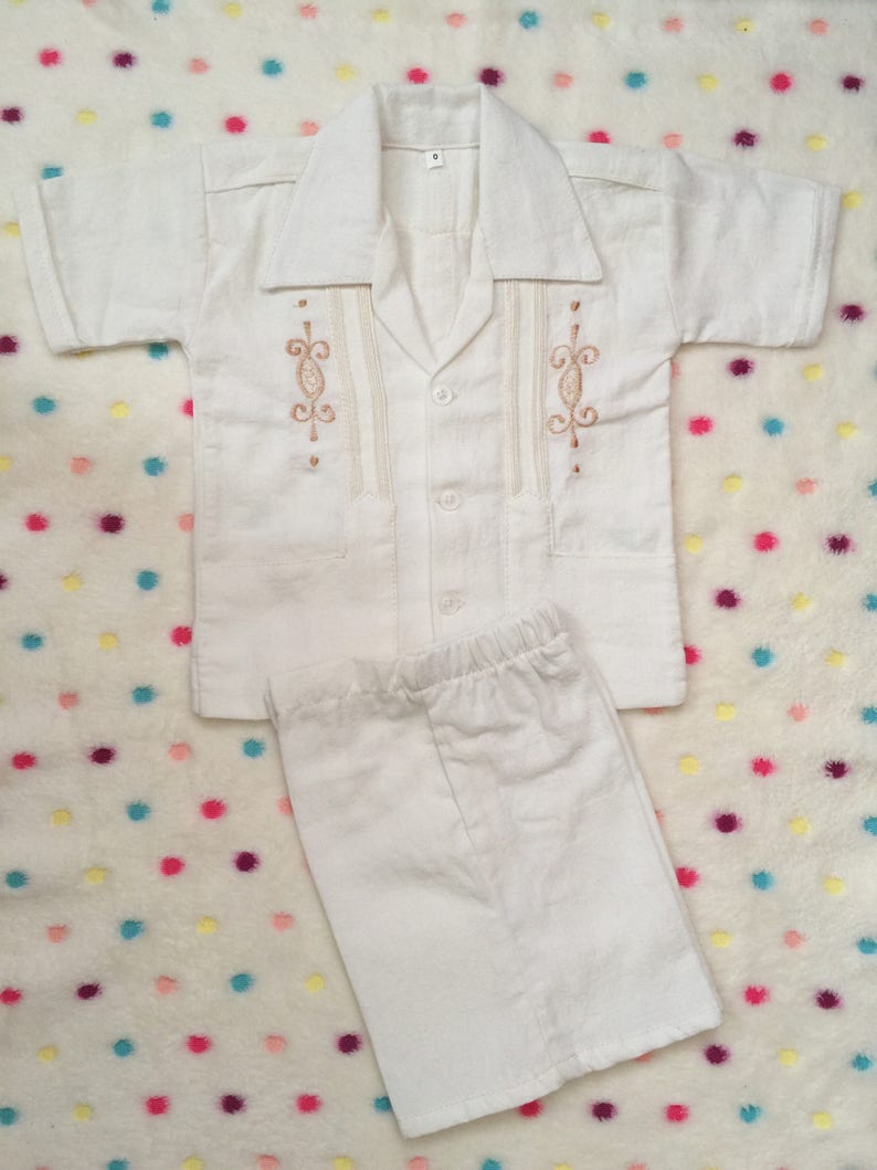 Beautiful Boys Mexican Guayabera with short.