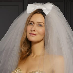 Velo de novia abullonado de dos capas, velo estilo bouffant, velo extra ancho, velo blusher, velo de novia, velo nupcial, velo burbuja