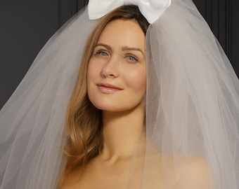 Pouf Wedding Veil with 2 Tiers, Bouffant Style Veil, Extra Wide Veil, Blusher Veil, Wedding Veil, Bridal Veil, Blusher, Bubble Veil