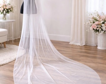 CHRISTINA | Soft Cathedral Length Wedding Veil, English Net, Long Wedding Veil, Soft Veil, Bridal Veil, Soft Bridal Veil, English Net Veil