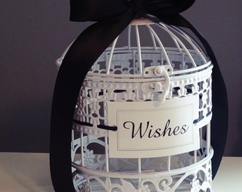 Details about   Wedding Wishing Well Bird Cage Birdcage Candy Cards Round Box Party Gift Decor 