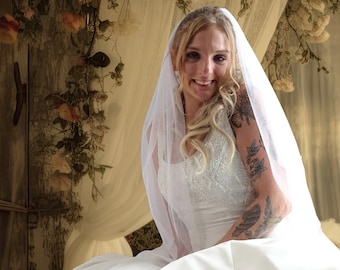Luxe English Net Wedding Veil, 1 Tier, Single Layer, Elbow Length, Bridal Veil, Super Soft