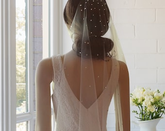 Crystal Drop Veil, Crystal Wedding Veil, Ivory Veil, Sparkling Crystal Wedding Veil, Swarovski, Wedding Veil with Crystals, Wedding Veil