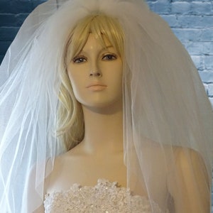 Blusher Wedding Veil with 2 Tiers, Blusher Veil, Wedding Veil, Bridal Veil, Blusher, 2 Layer, Bubble Veil, Pouf Veil, Bouffant Veil