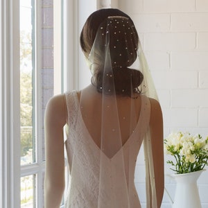 Crystal Drop Veil, Crystal Wedding Veil, Ivory Veil, Sparkling Crystal Wedding Veil, Swarovski, Wedding Veil with Crystals, Wedding Veil