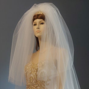 Pouf Wedding Veil with 2 Tiers, Bouffant Style Veil, Extra Wide Veil, Blusher Veil, Wedding Veil, Bridal Veil, Blusher, Bubble Veil
