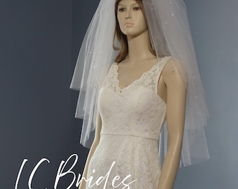 Signature 3 Tier Blusher Wedding Veil, Blusher Veil, Wedding Veil, Bridal Veil, Blusher, 3 Layer, Bubble Veil, Pouf Veil, Bouffant Veil