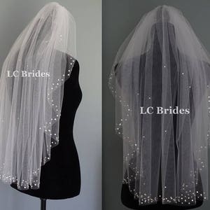 Wedding Veil With Crystals, Elbow Length Veil, Sparkle Veil, Crystal Veil, Bridal Veil, Wedding Veil, Veil with Crystals image 1