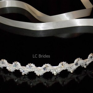 Ivory Swarovski Bridal Ribbon Headband