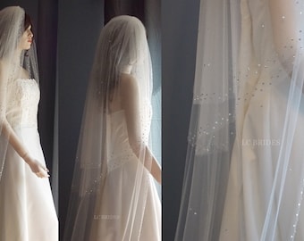 3 Tier Sparkling Wedding Veil with Swarovski Crystals, Cathedral Length Crystal Wedding Veil, Wedding Veil, Crystal Veil, Cathedral Length