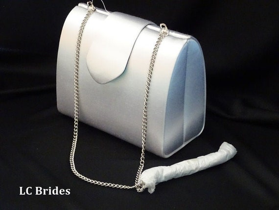 white bridal clutch bag
