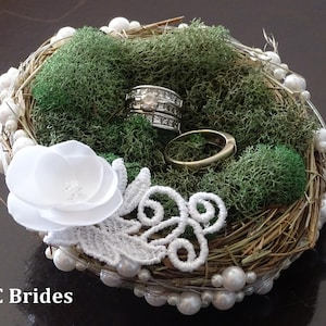Farm Wedding, Birds Nest Ring Pillow, Country, Rustic, Wedding Ring Pillow, Ring Bearer, Pillow, Ring Bearer Alternative, Ring Holder
