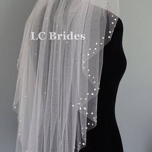 Wedding Veil With Crystals, Elbow Length Veil, Sparkle Veil, Crystal Veil, Bridal Veil, Wedding Veil, Veil with Crystals image 2