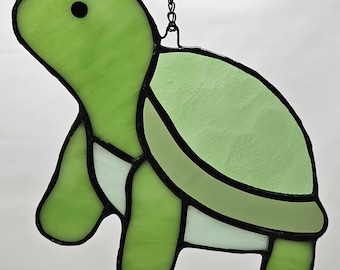 Fred the Turtle Stained Glass Sun Catcher