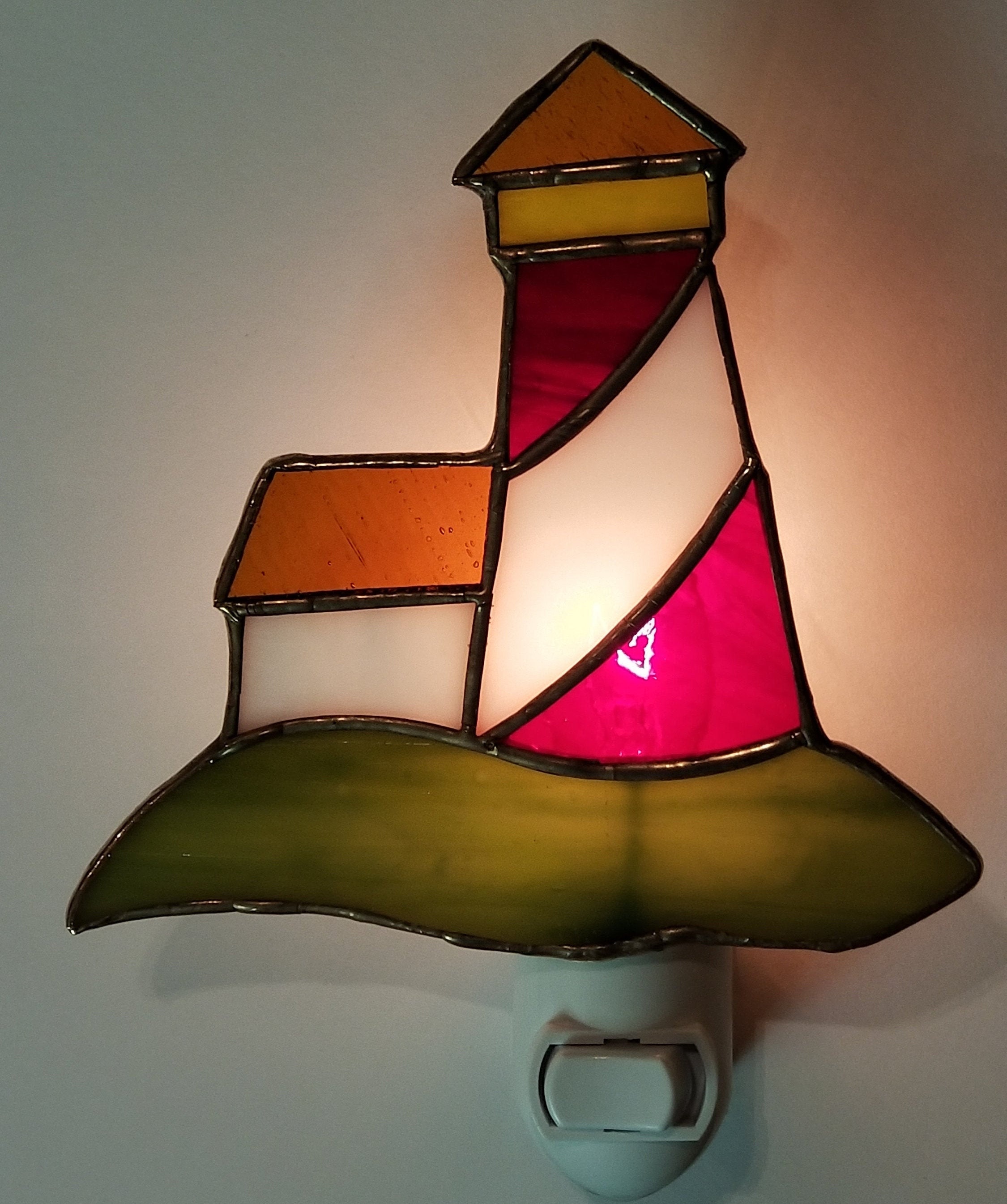 Light House Stained Glass Night Light Etsy