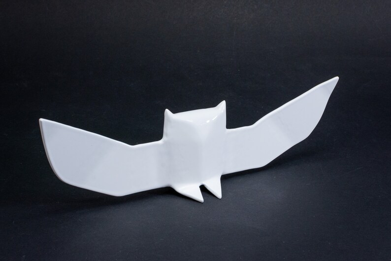 Steel Origami Owl Sculpture Large White Metal image 2