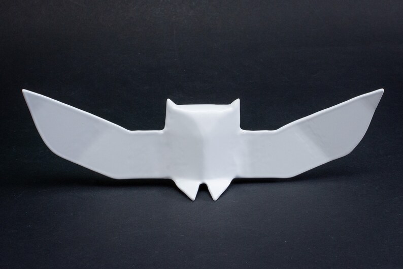 Steel Origami Owl Sculpture Large White Metal image 4
