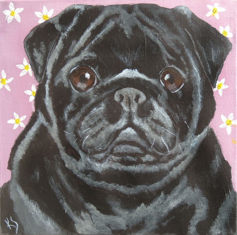 Supports Pug Hollow Sanctuary Custom Pet Portrait a non-profit dog hospice